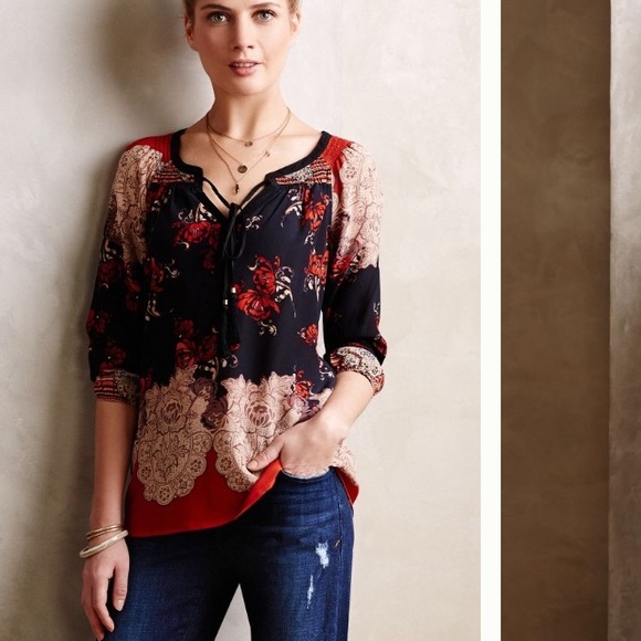 silk peasant top